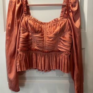 Elegant Ruched Coral Top